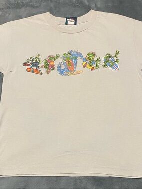Kids Cream Surfing Frog Graphic Tee
